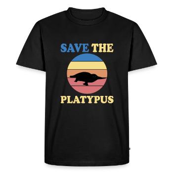 Sauvez l’ornithorynque - T-shirt Premium bio Homme - noir - Devant - Nico (187cm)