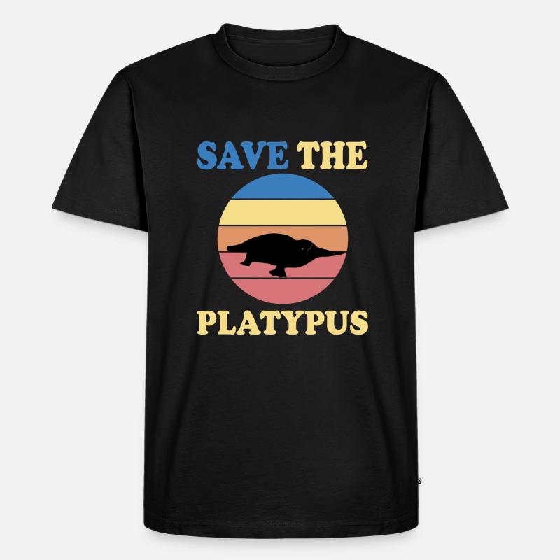 Rette Das Schnabeltier - Männer Premium Bio T-Shirt - Schwarz