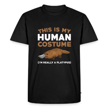Cadeau d’Halloween Ornithorynque - T-shirt Premium bio Homme - noir - Devant - Nico (187cm)