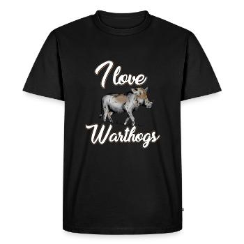J’adore les phacochères - T-shirt Premium bio Homme - noir - Devant - Nico (187cm)