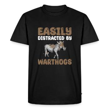 Drôle de T-Shirt Warthog - T-shirt Premium bio Homme - noir - Devant - Nico (187cm)