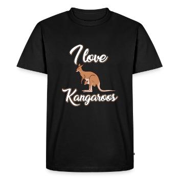 J’adore les kangourous - T-shirt Premium bio Homme - noir - Devant - Nico (187cm)
