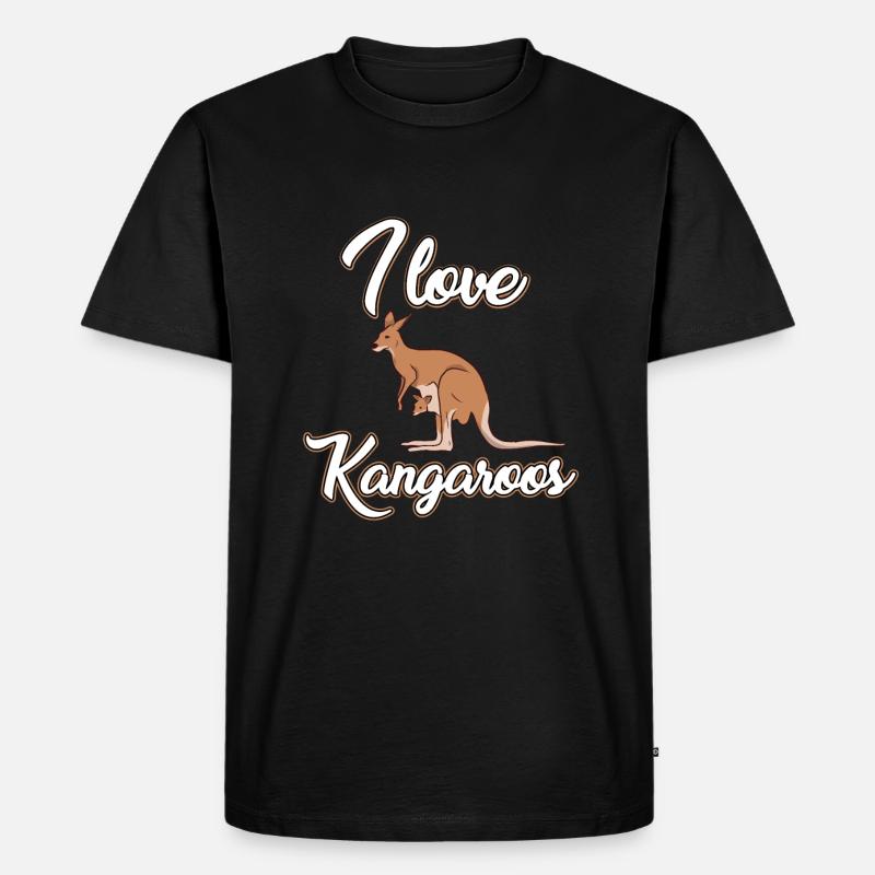 Ich Liebe Kängurus - Männer Premium Bio T-Shirt - Schwarz