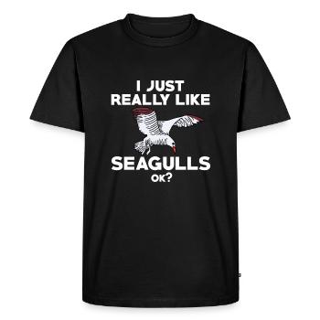 Drôle de mouette - T-shirt Premium bio Homme - noir - Devant - Nico (187cm)