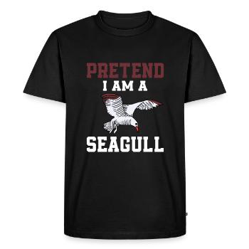 Faites semblant d’être une mouette - T-shirt Premium bio Homme - noir - Devant - Nico (187cm)