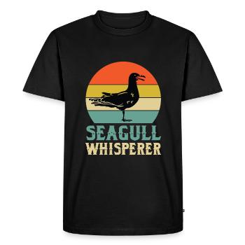 Chuchoteurs de mouettes - T-shirt Premium bio Homme - noir - Devant - Nico (187cm)