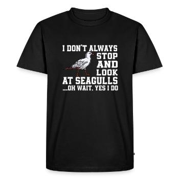 Drôle de mouette - T-shirt Premium bio Homme - noir - Devant - Nico (187cm)