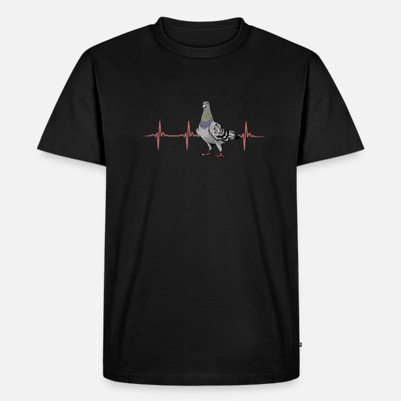 Tauben-herzschlag-design - Männer Premium Bio T-Shirt - Schwarz