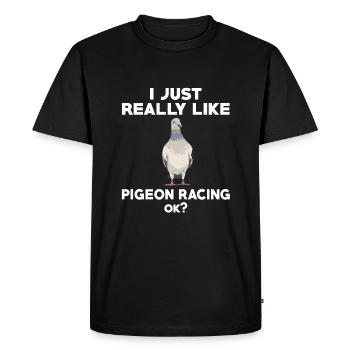 Lovers of pigeon sports - Men's Premium Organic T-Shirt - black - Front - Nico (187cm)