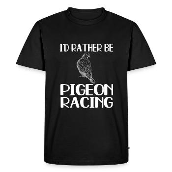 Funny racing pigeon - Men's Premium Organic T-Shirt - black - Front - Nico (187cm)