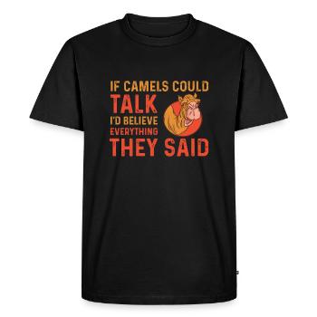 Drôle de chameau disant - T-shirt Premium bio Homme - noir - Devant - Nico (187cm)