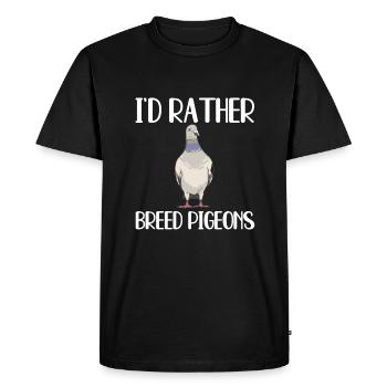 Pigeon Breeding Gift - Men's Premium Organic T-Shirt - black - Front - Nico (187cm)