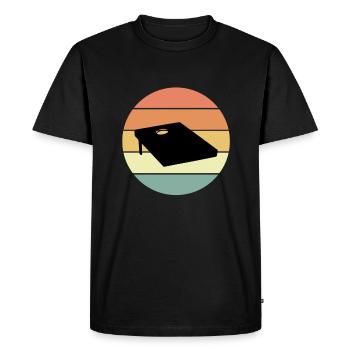 Conception de planche de cornhole rétro - T-shirt Premium bio Homme - noir - Devant - Nico (187cm)