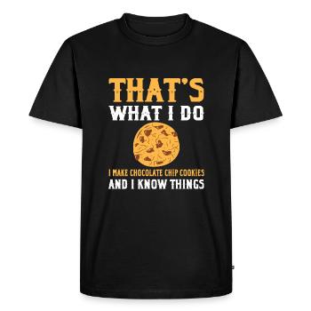 Cuisson de biscuits aux pépites de chocolat - T-shirt Premium bio Homme - noir - Devant - Nico (187cm)
