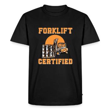 Forklift Certified - Men's Premium Organic T-Shirt - black - Front - Nico (187cm)