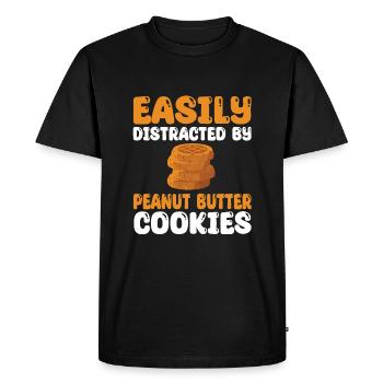 Drôle de t-shirt de biscuits au beurre de cacahuète - T-shirt Premium bio Homme - noir - Devant - Nico (187cm)