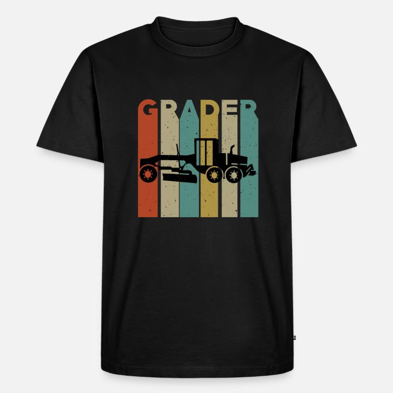 Grader Retro Design - Männer Premium Bio T-Shirt - Schwarz