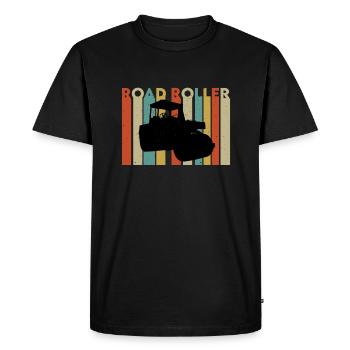 Construction de routes à rouleaux rétro - T-shirt Premium bio Homme - noir - Devant - Nico (187cm)