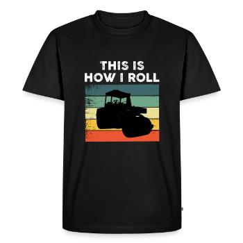 Conducteur de rouleau compresseur - T-shirt Premium bio Homme - noir - Devant - Nico (187cm)