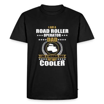 Roller Papa Strassenbauer - T-shirt Premium bio Homme - noir - Devant - Nico (187cm)