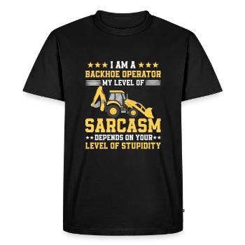 Backhoe loader - Men's Premium Organic T-Shirt - black - Front - Nico (187cm)
