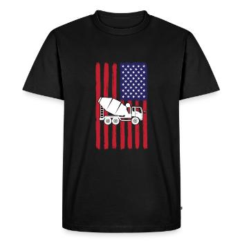 Conception de malaxeurs de camions américains - T-shirt Premium bio Homme - noir - Devant - Nico (187cm)