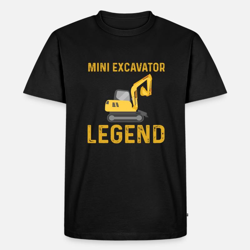 Minibagger Legende - Männer Premium Bio T-Shirt - Schwarz