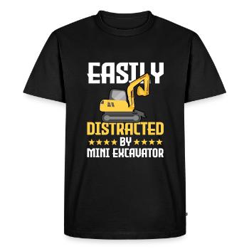 Funny excavator T-shirt - Men's Premium Organic T-Shirt - black - Front - Nico (187cm)