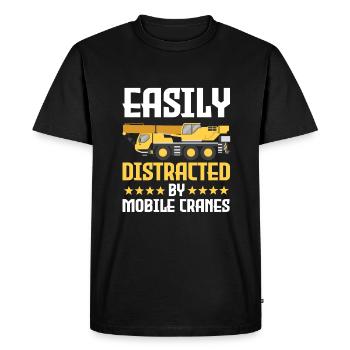 Drôle de grutier mobile - T-shirt Premium bio Homme - noir - Devant - Nico (187cm)