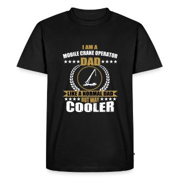 Mobile crane driver dad - Men's Premium Organic T-Shirt - black - Front - Nico (187cm)