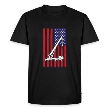USA Crane - Men's Premium Organic T-Shirt - black - Front - Nico (187cm)