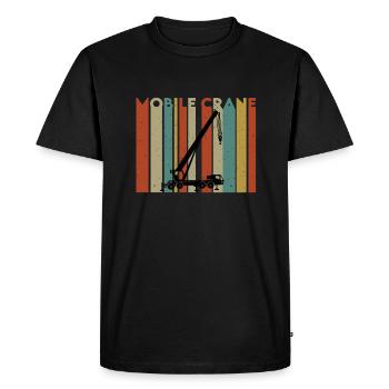 Super T-shirt de grue mobile - T-shirt Premium bio Homme - noir - Devant - Nico (187cm)