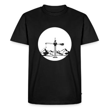 Grand paysage de grues - T-shirt Premium bio Homme - noir - Devant - Nico (187cm)