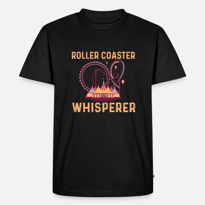 Achterbahnflüsterer - Männer Premium Bio T-Shirt - Schwarz