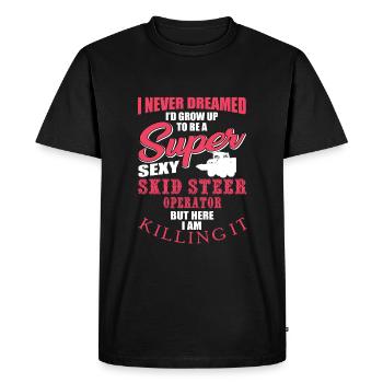 Drôle de chemise de chargeuse compacte - T-shirt Premium bio Homme - noir - Devant - Nico (187cm)