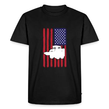 Skid steer loader with USA flag - Men's Premium Organic T-Shirt - black - Front - Nico (187cm)