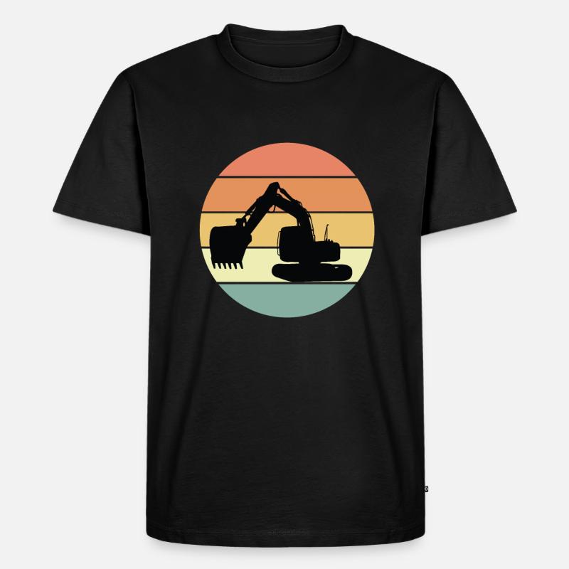 Retro Bagger Motiv - Männer Premium Bio T-Shirt - Schwarz