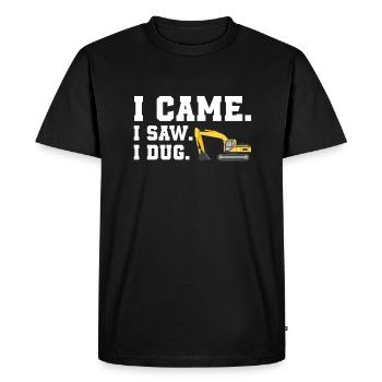 Funny Excavator Lovers Shirt - Men's Premium Organic T-Shirt - black - Front - Nico (187cm)