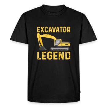 Excavator Legend - Men's Premium Organic T-Shirt - black - Front - Nico (187cm)