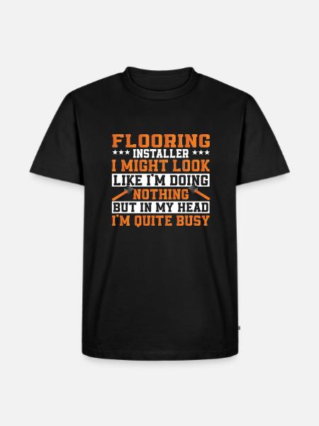 Lustiger Bodenleger Spruch - Männer Premium Bio T-Shirt - Schwarz