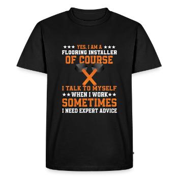 Fun design for floor layers - Men's Premium Organic T-Shirt - black - Front - Nico (187cm)
