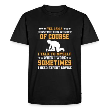 Funny Construction Worker Gift - Men's Premium Organic T-Shirt - black - Front - Nico (187cm)