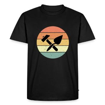 Marteau et truelle artisanaux - T-shirt Premium bio Homme - noir - Devant - Nico (187cm)