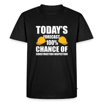 Drôle de chemise d’inspecteur en bâtiment - T-shirt Premium bio Homme - noir - Devant - Nico (187cm)