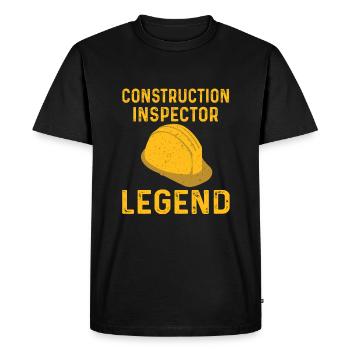 Légende de l’inspecteur en bâtiment - T-shirt Premium bio Homme - noir - Devant - Nico (187cm)