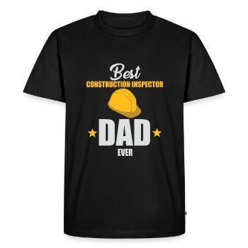 Inspecteur en bâtiment Papa - T-shirt Premium bio Homme - noir - Devant - Nico (187cm)