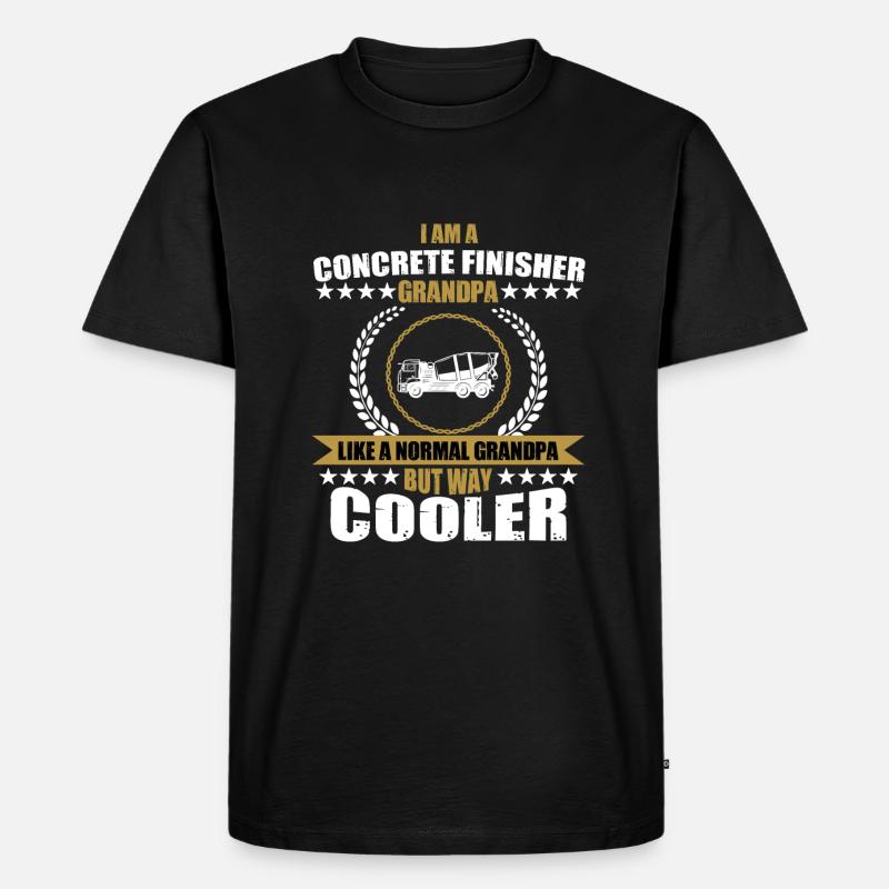 Betonfertiger Opa - Männer Premium Bio T-Shirt - Schwarz