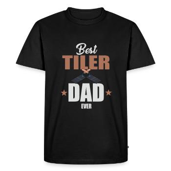 Best tiler dad ever - Men's Premium Organic T-Shirt - black - Front - Nico (187cm)