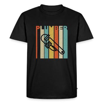 Plumber Pipe Tongs T-shirt - Men's Premium Organic T-Shirt - black - Front - Nico (187cm)