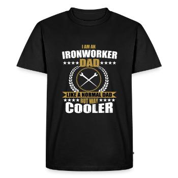 Funny Metallurgical Worker Papa Design - Men's Premium Organic T-Shirt - black - Front - Nico (187cm)